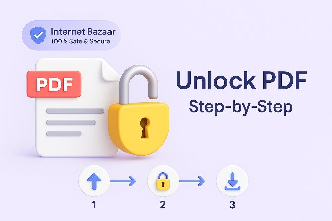Use Internet Bazaar’s own Unlock PDF tool. Plain language, step-by-step.